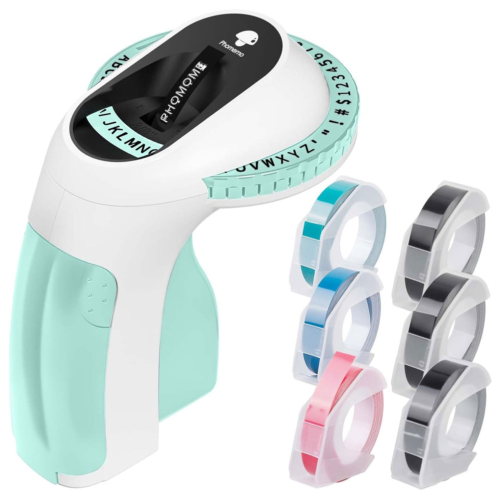 Label Printer Tape - E975 Prägeetikettendrucker, 3D-Etikettenmaschine, inklusive 6 Rollen