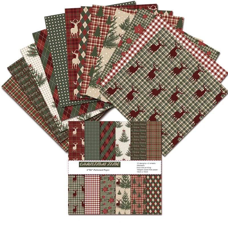 Graph Paper Pad - 1Set Vintage Frohe Weihnachten Sammelalbum Papier