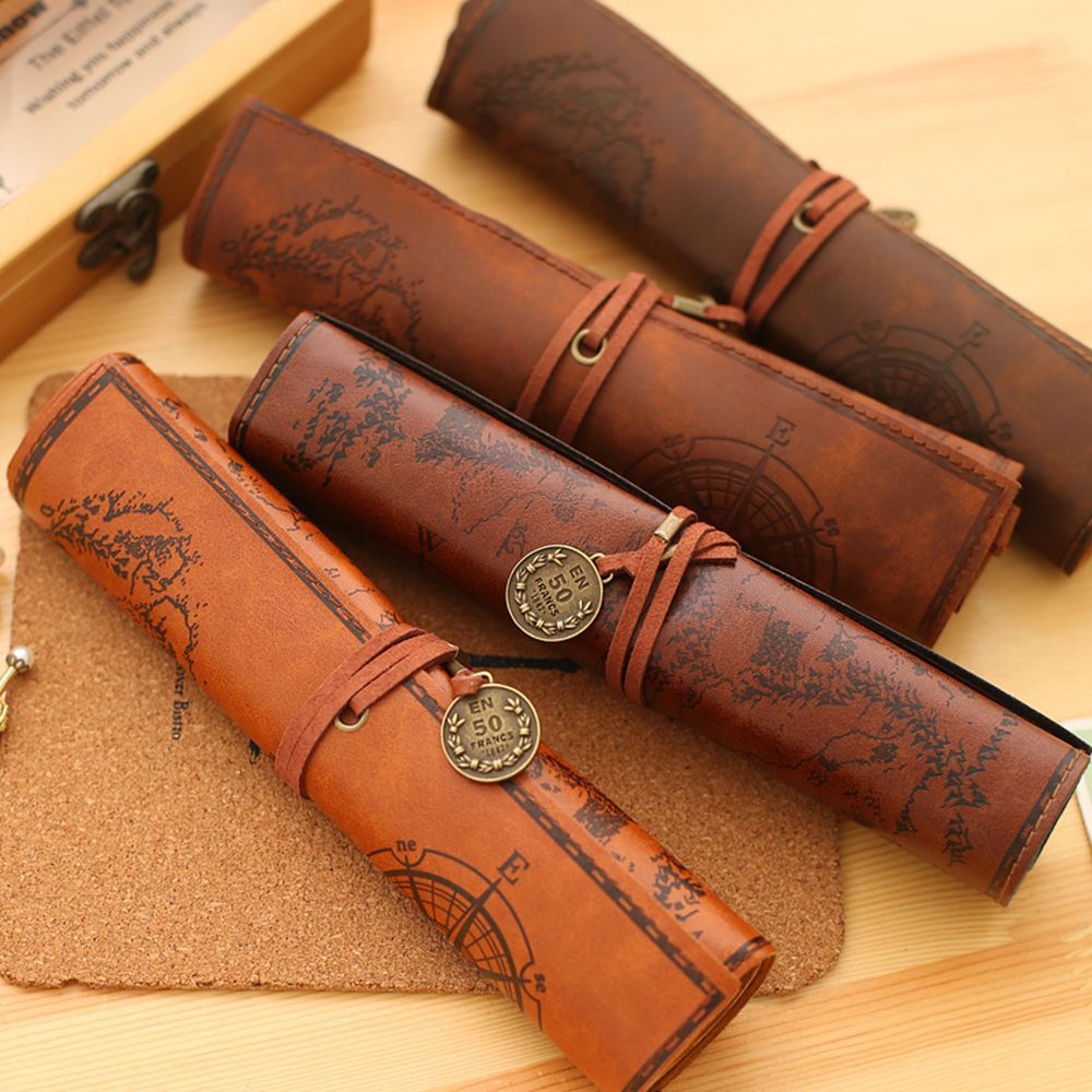 Pen Pouch Roll - Modische Vintage Retro Stift- und Bleistifttasche