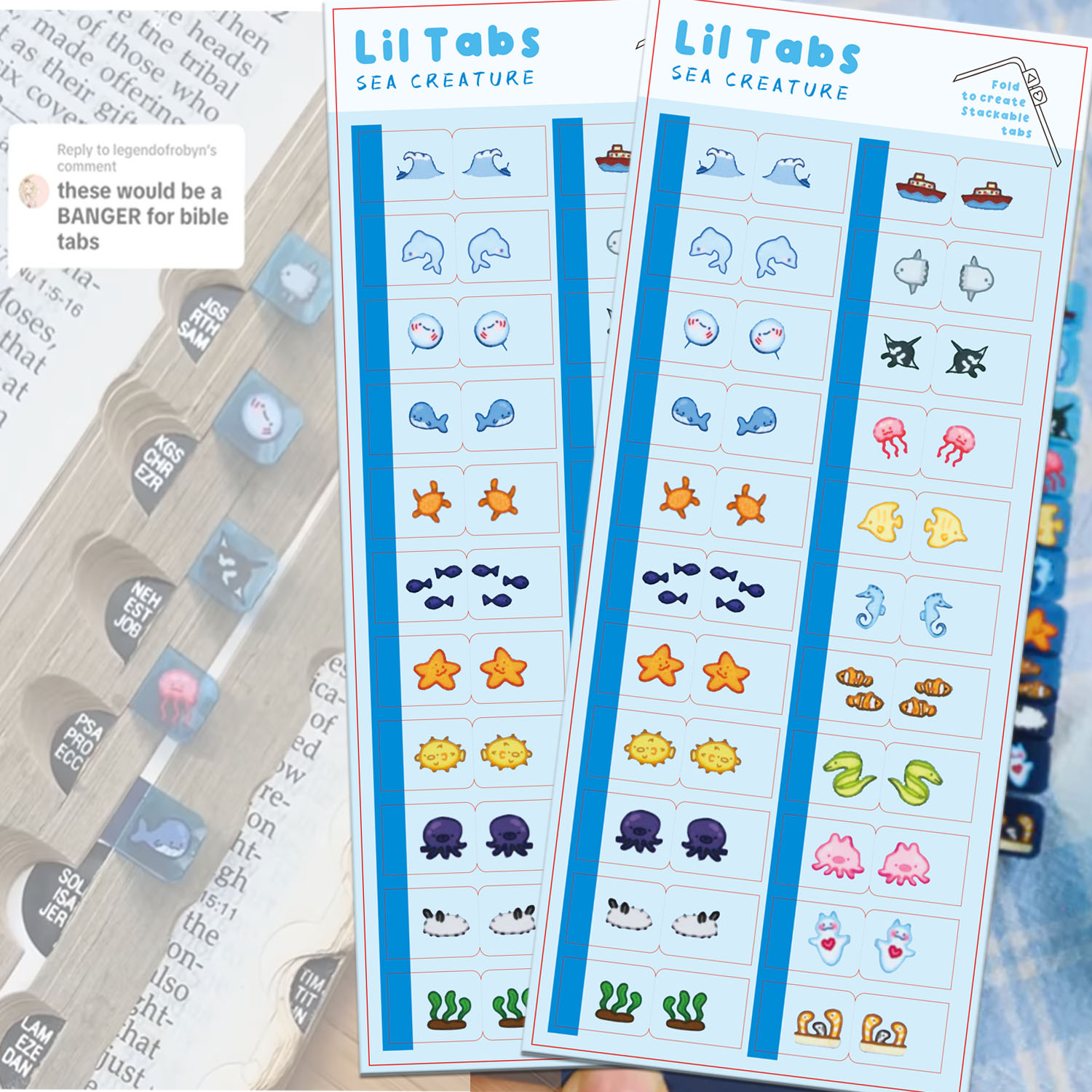 Index Tab Divider - Sea Creature Lil Tab Aufkleber Tabs,