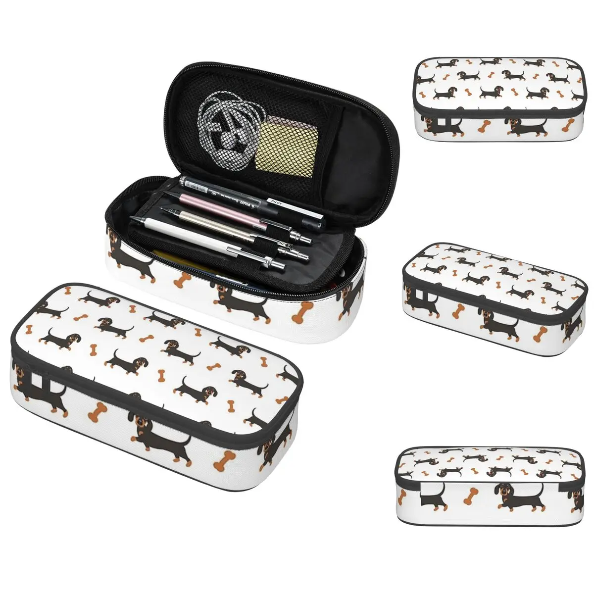 Tan Stationery & Office Supply - Federmäppchen mit Dackel-Motiv in Schwarz und