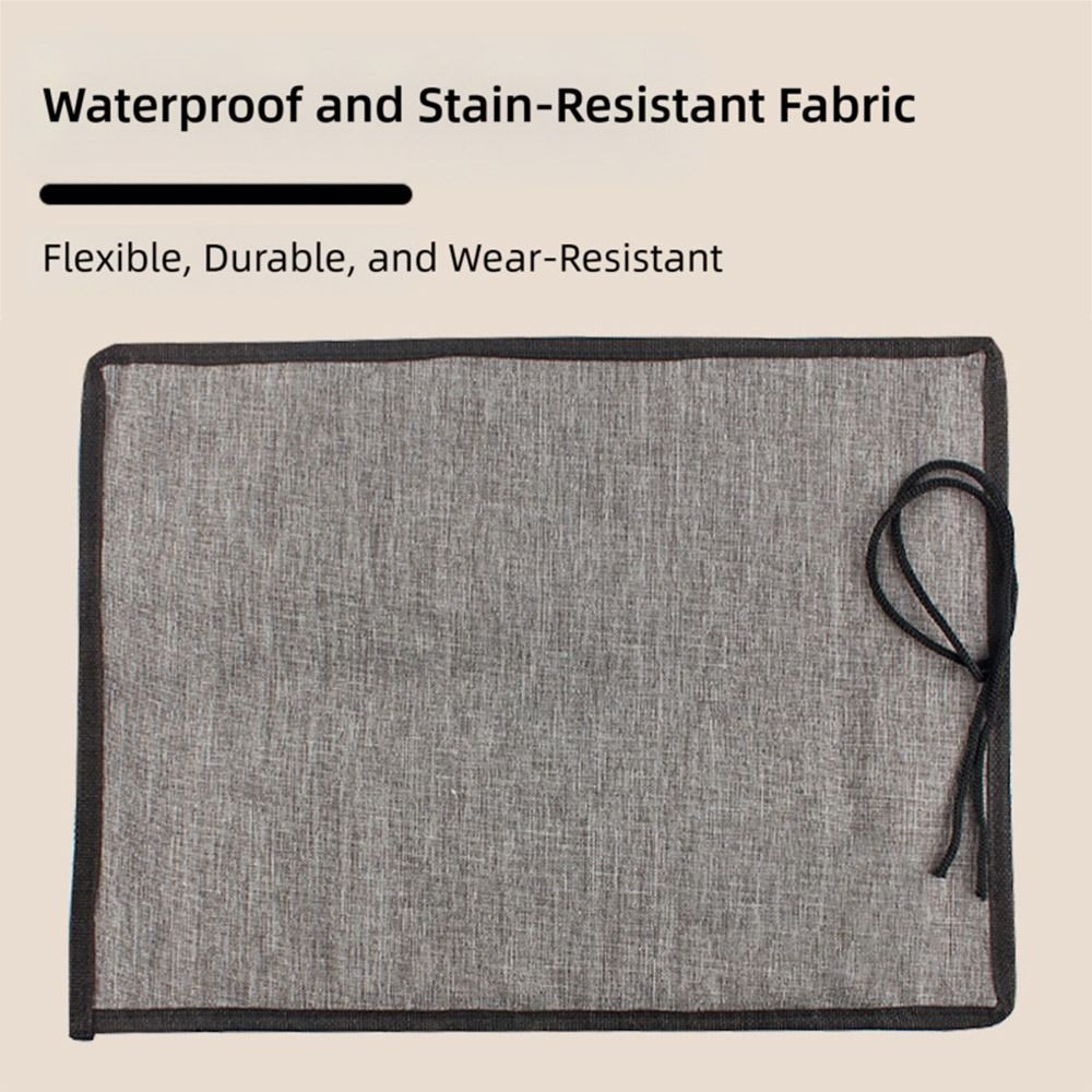 Pen Pouch Roll - Aufbewahrungstasche für Malpinsel auf Leinwand, Grau,