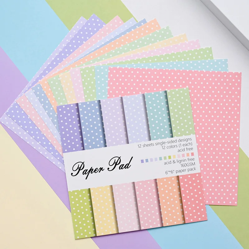 Graph Paper Pad - 12 Blatt 15x15 cm Punktraster-Muster Bastelpapier