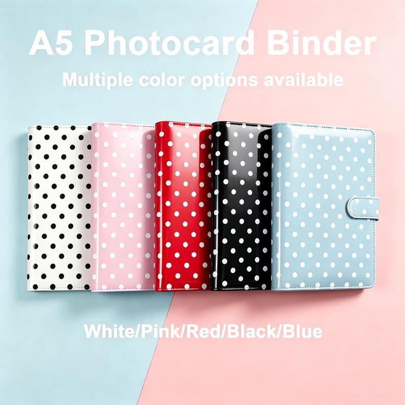 Notebook Dotted A5 - A5 Polka Dot 6-Ring-Kartensammelordner mit 100