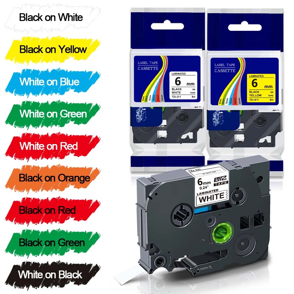 Label Printer Tape - 1 Packung TZe211 Ptouch 6 mm/0,24