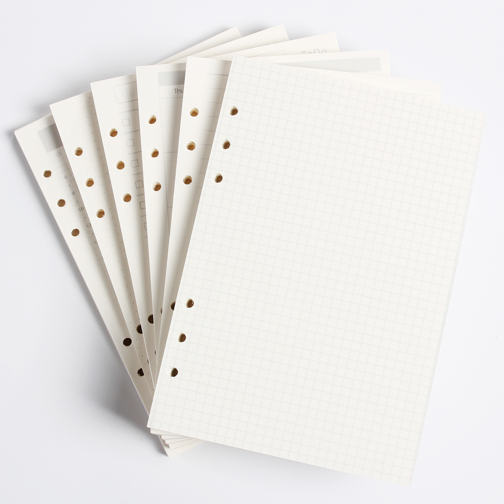 Notebook Dotted A5 - Klassisches 6-Loch-Ordner-Notizbuch mit innerem Papierkern/nachfüllung der