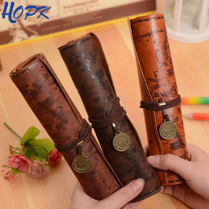 Pen Pouch Roll - Vintage Retro Schatzkarte Federmäppchen für Jungen