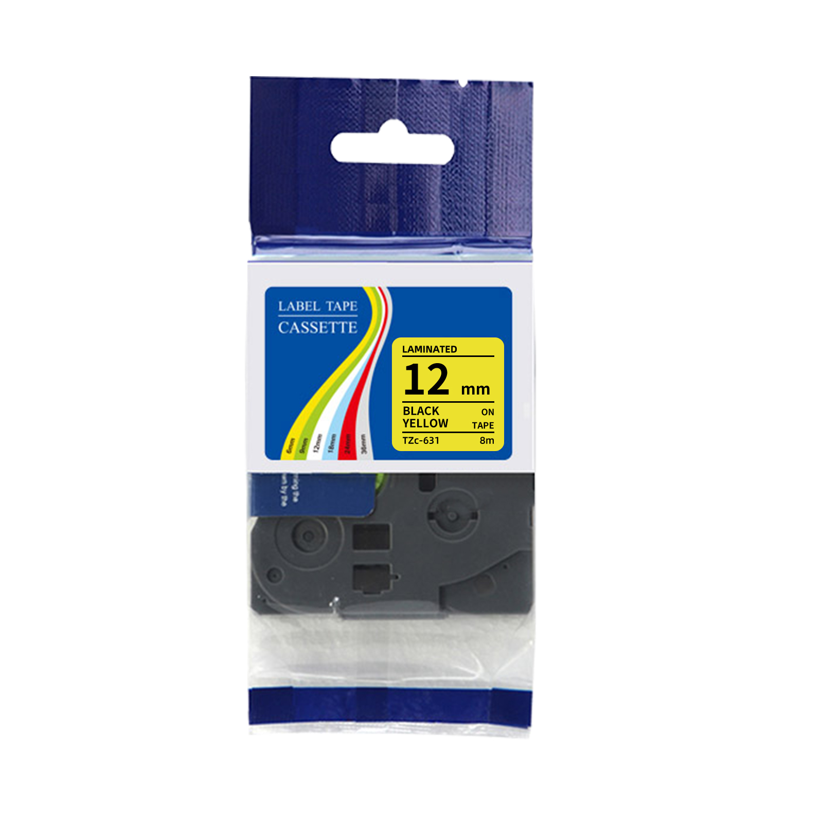 Label Printer Tape - Kompatibles TZe 631 Etikettenband Schwarz auf