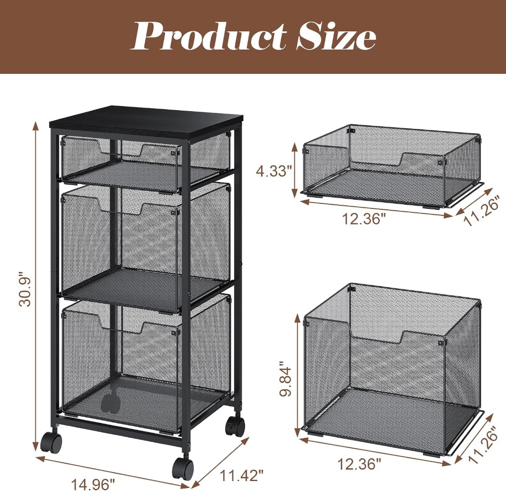 Mobiler Aktenschrank mit 3 Sch – File Folder Hanging Bewertung und Preis