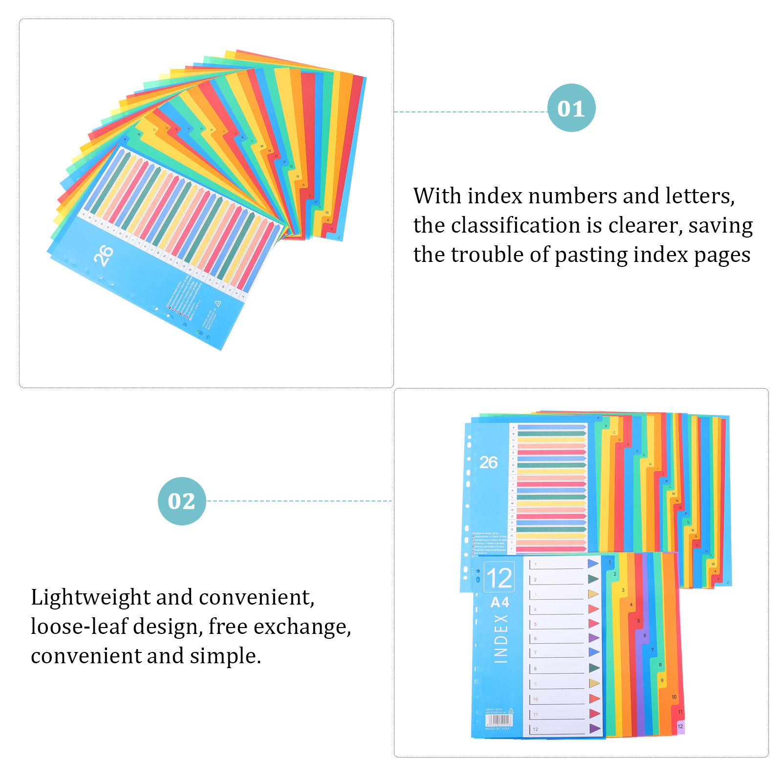 38 Stück Loseblatt-Trennblätte – Index Tab Divider Bewertung und Preis