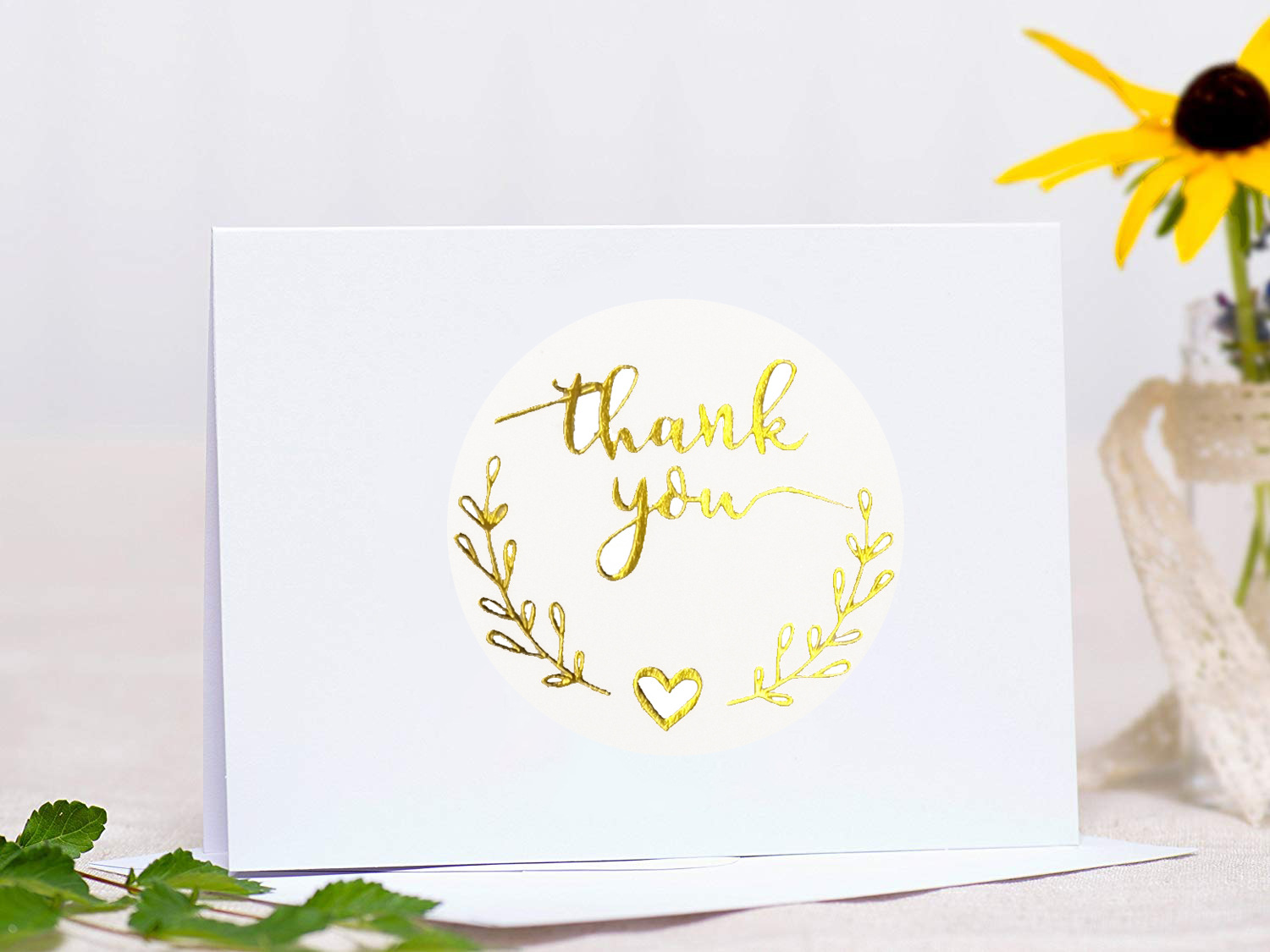 100–500 Stück goldfarbene Dank – Stationery Supplies Business Bewertung und Preis
