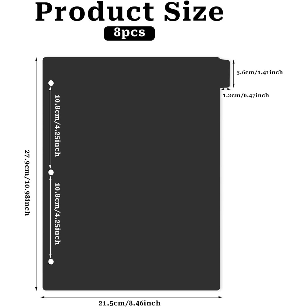 8 schwarze Kunststoff-Trennblä – Index Tab Divider Bewertung und Preis