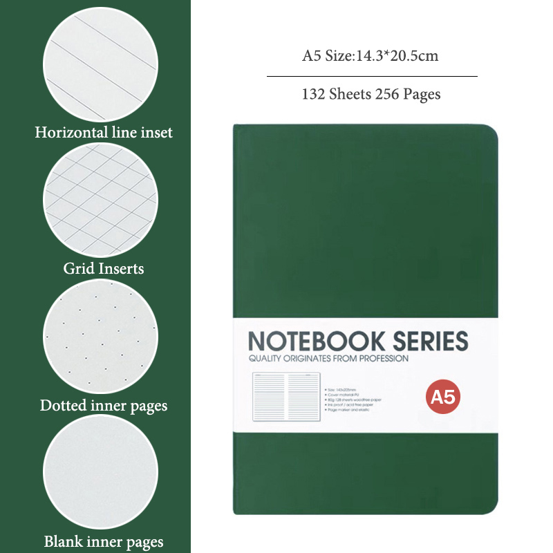 A5-Notizbücher, 4 Arten Innens – Notebook Dotted A5 Bewertung und Preis