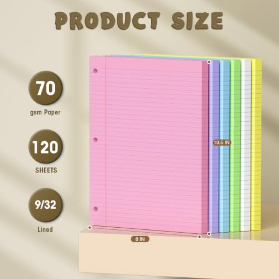 120 Blatt farbiges 8x10,5 Zoll – Paper Punch 3 Hole Bewertung und Preis